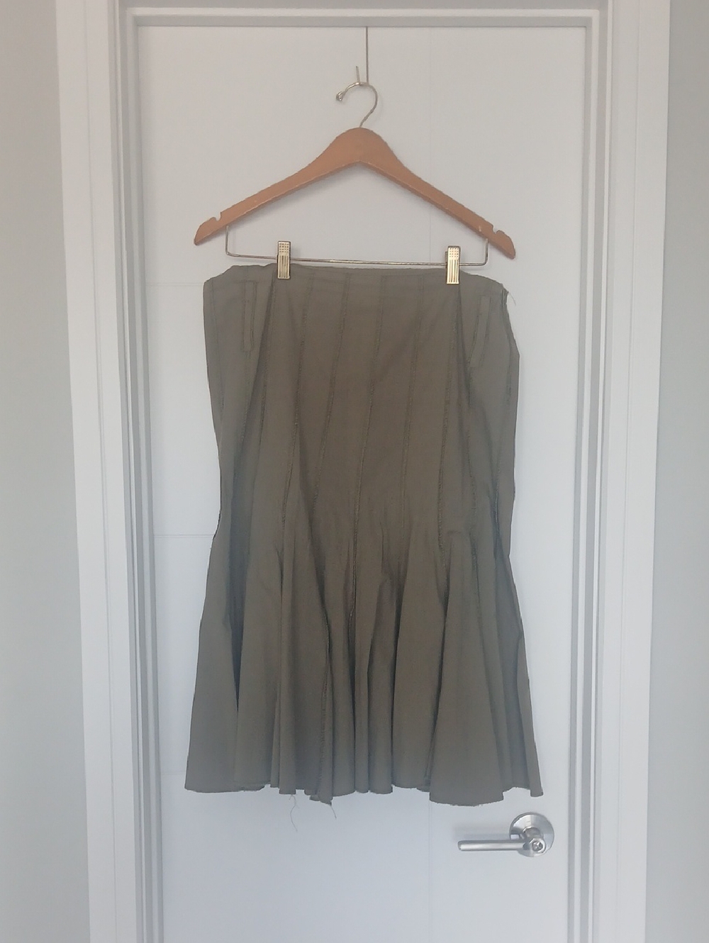 Giulia's Olive-Tone A-Line Panel Skirt